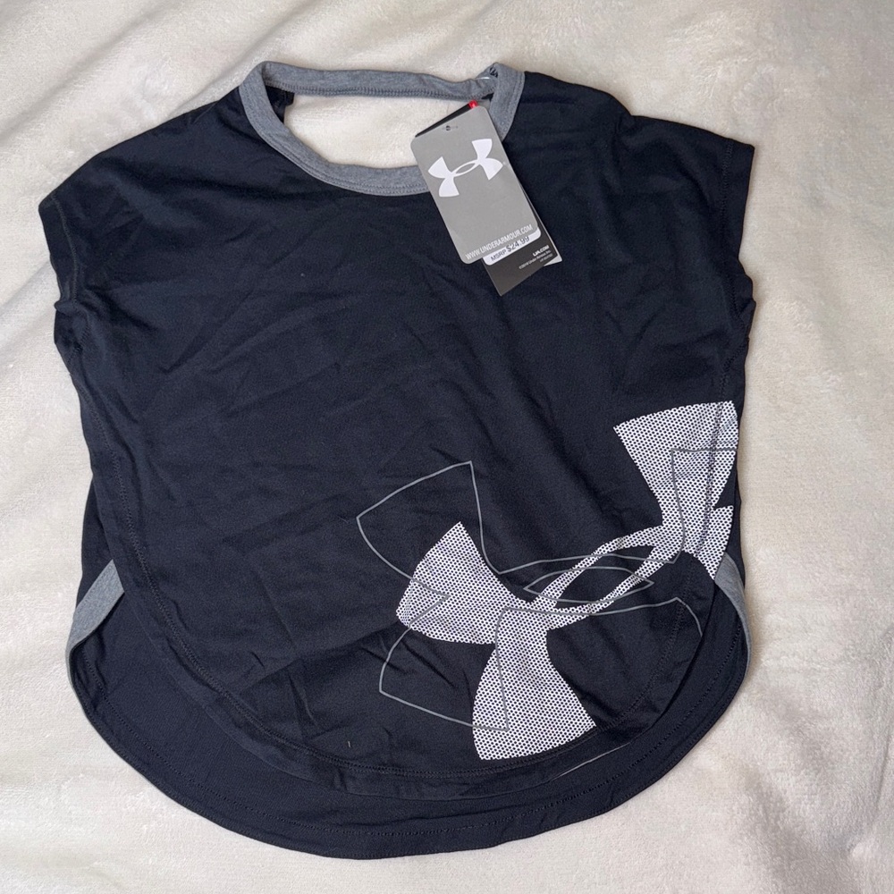 Under Armour Black and Gray Logo Tee